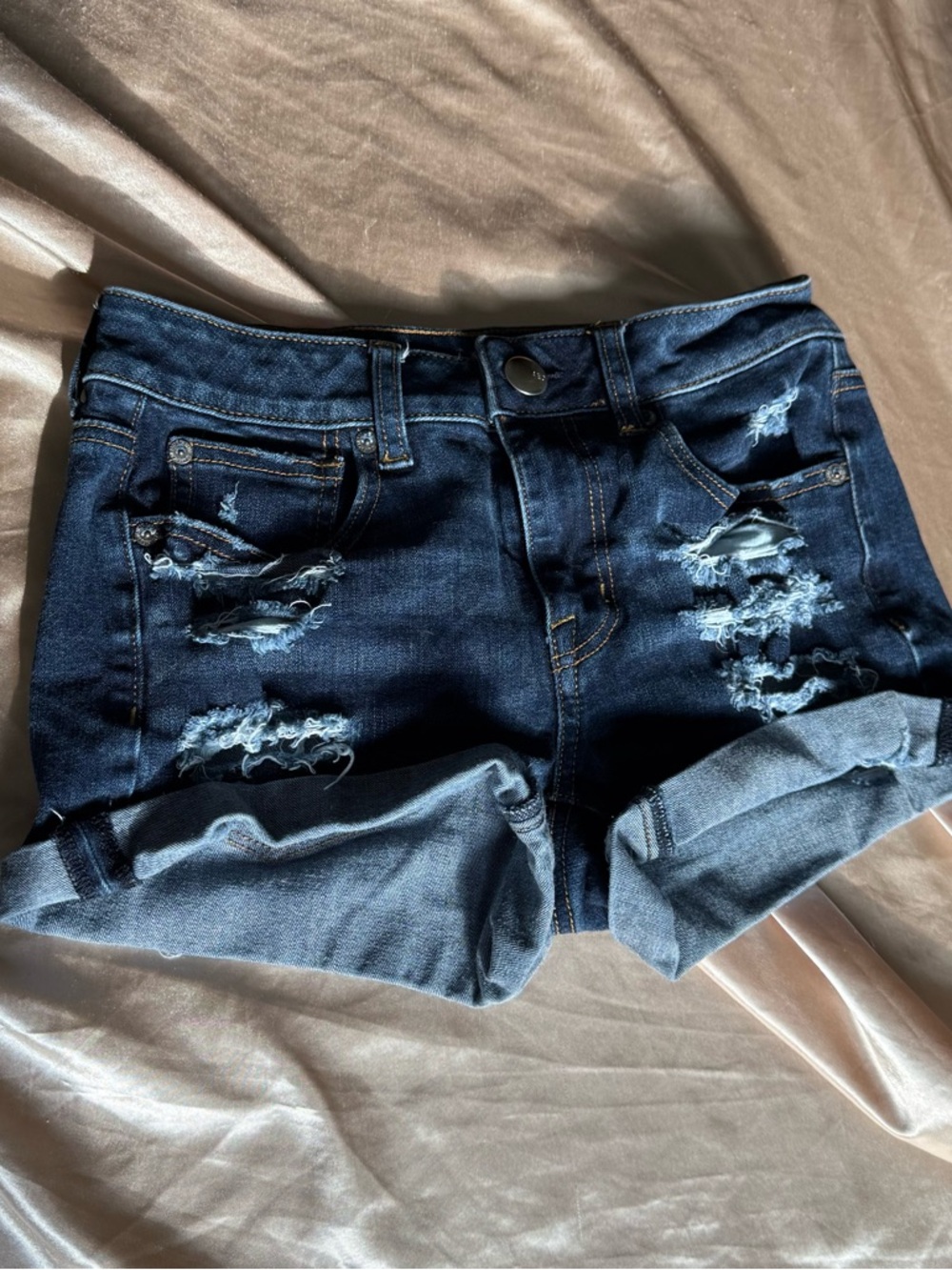 American Eagle Dark Blue Denim Shorts